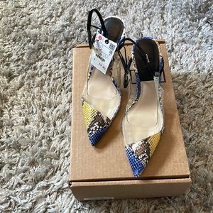 ***SOLD*** Zara Snakeprint & PVC sling back